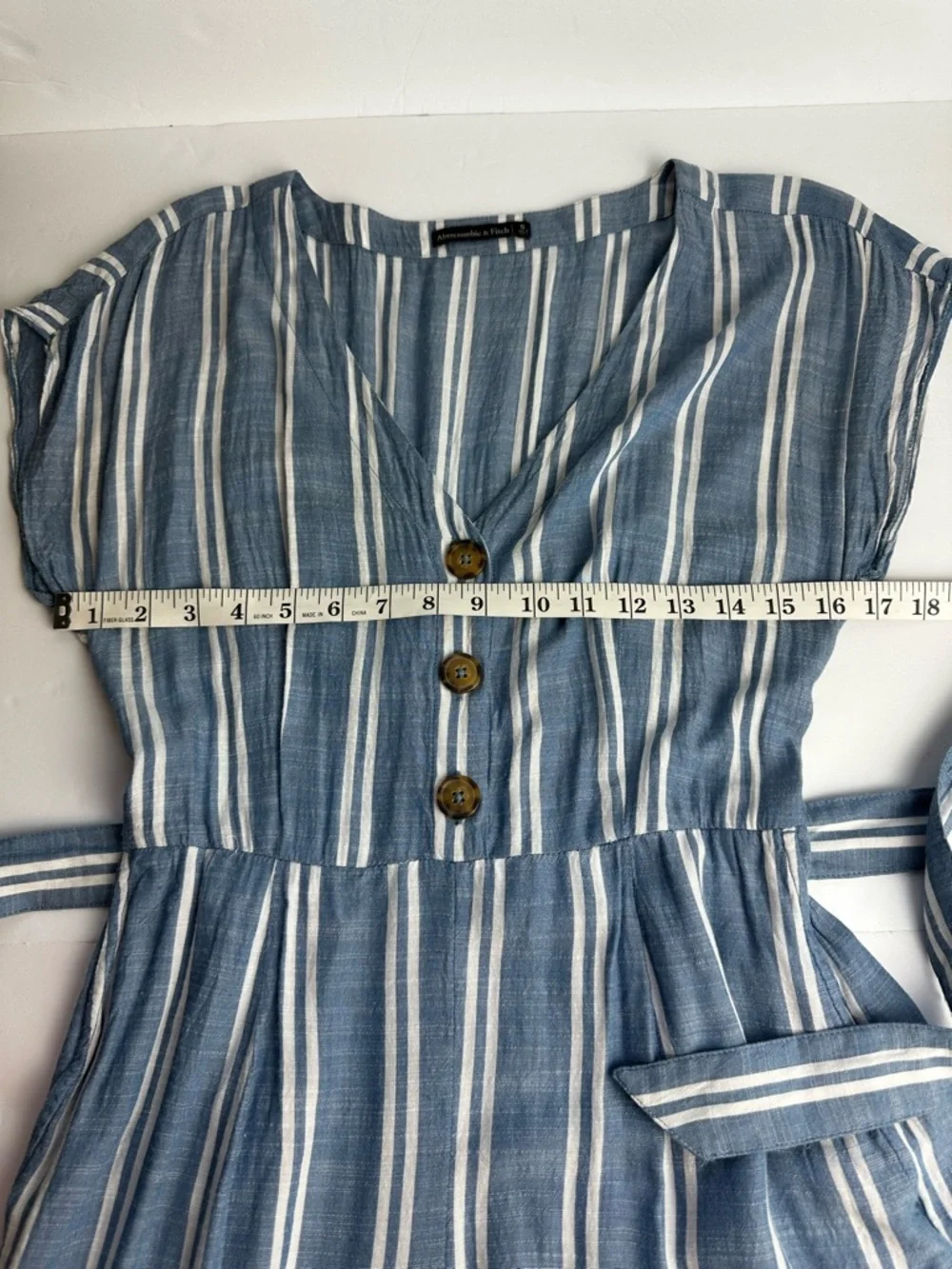 Abercrombie & Fitch Jumpsuit Women's Size Small Pockets Elastic Waist Blue